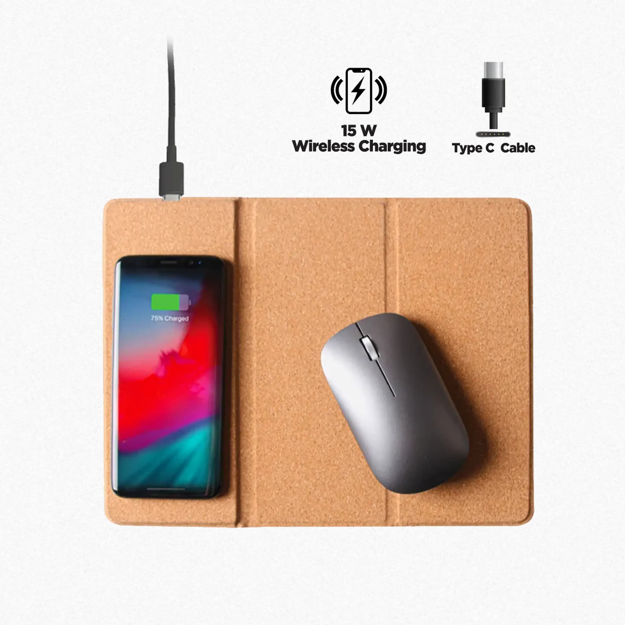 Cork Foldable Mousepads with 15W Wireless Charging (Mouse pad) – Printcraft