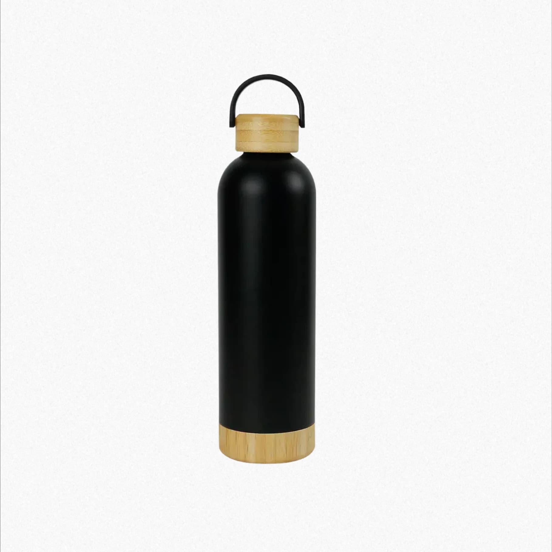 Double Wall SS Bottles with Bamboo Base & Lid – 750 ml (Drinkwares) – Printcraft