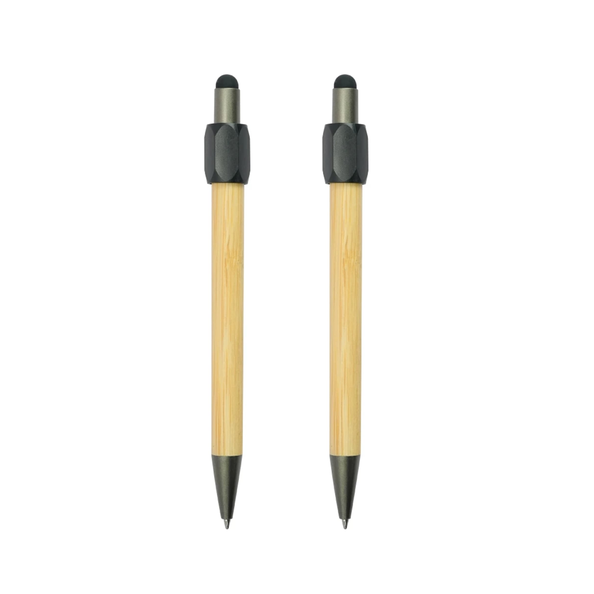 Bamboo and Metal Stylus Pens with Top Spinner (Blue Ink) (Metal Pens) – Printcraft