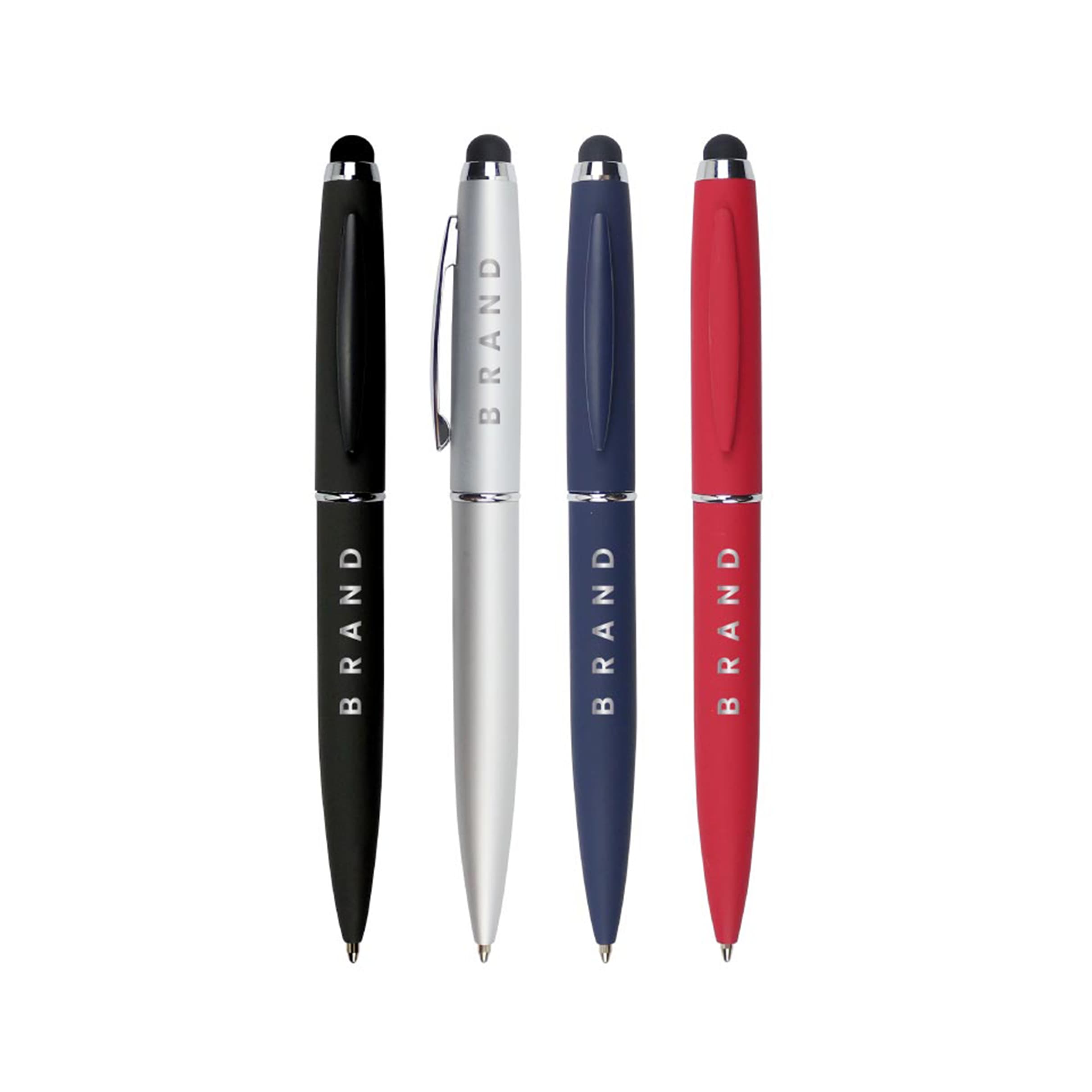 Stylus Metal Pens Rubberized & Twist-action – image 1