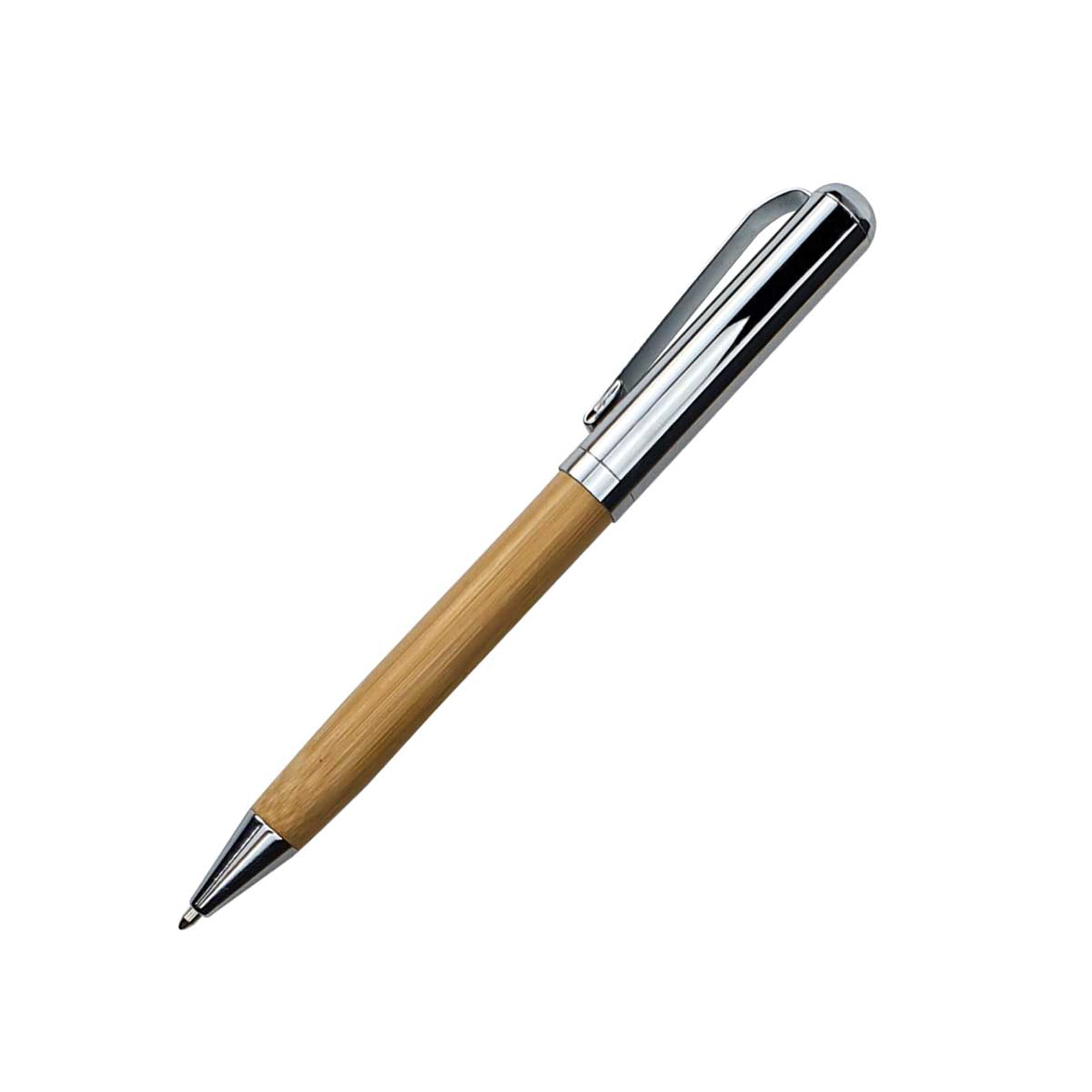 Chrome and Bamboo Metal Pens (Metal Pens) – Printcraft