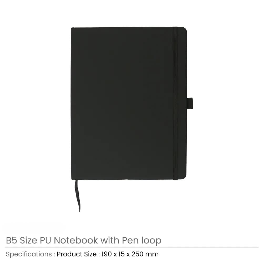 PU Notebooks B5 Size, Pen Loop, Ribbon Bookmark, Elastic Band – image 5