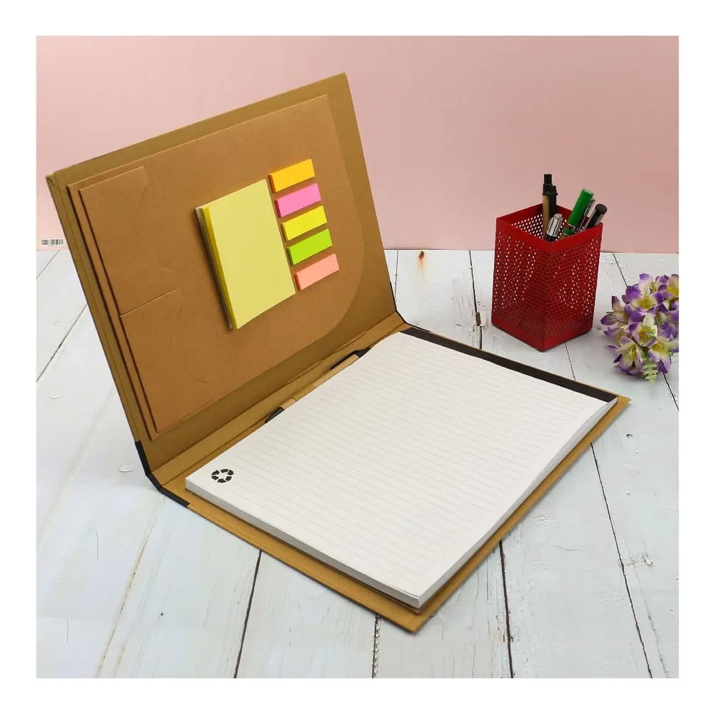 Eco-Friendly A4 Folders, Notepad Sticky Note, Pen & Card Slots – image 4