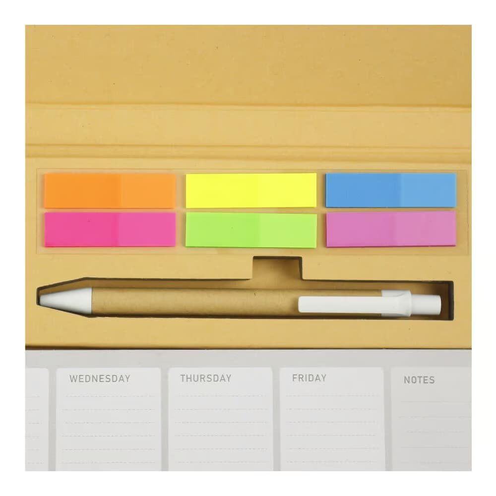 Eco-Friendly Weekly Planner Kit with Pen, Clip, Sticky Notes – image 3