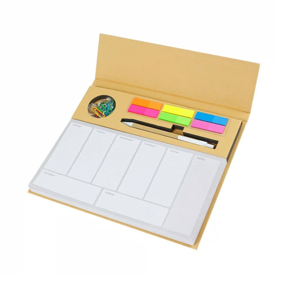 Eco-Friendly Weekly Planner Kit with Pen, Clip, Sticky Notes – image 4