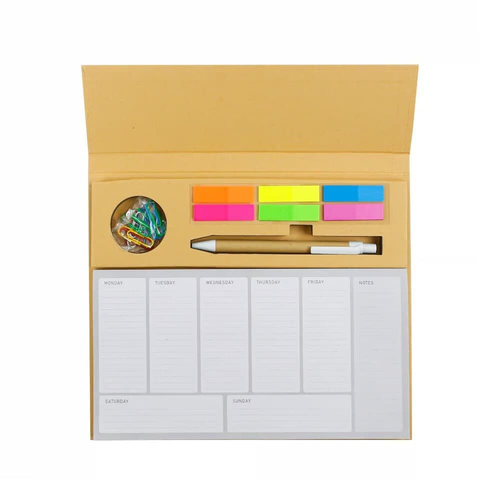 Eco-Friendly Weekly Planner Kit with Pen, Clip, Sticky Notes – image 5