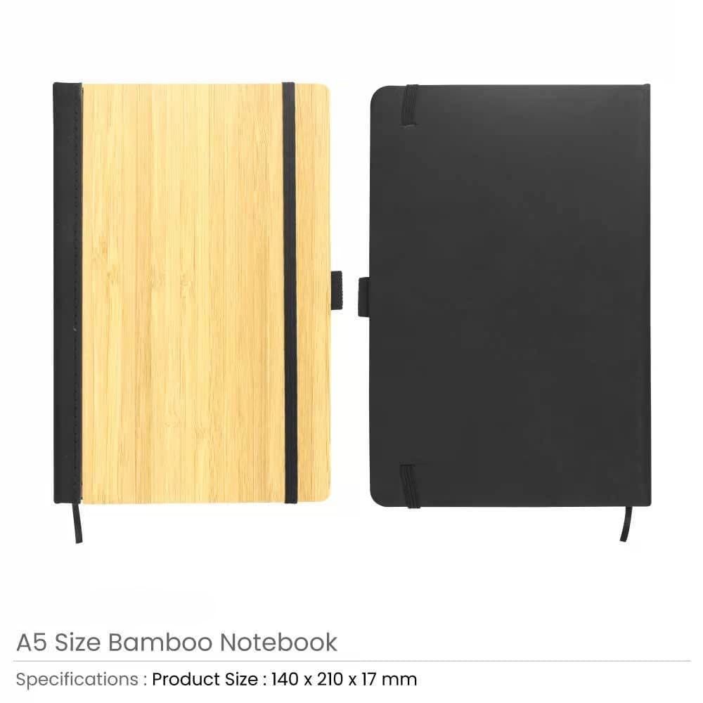 A5 Size Bamboo Notebooks with Pen Loop & Page Marker – image 2