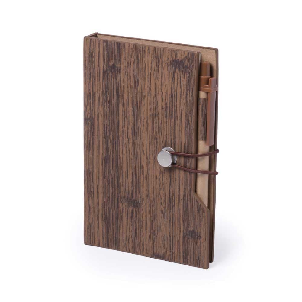 Wood Design Notebook with Sticky Note and Pen – image 4