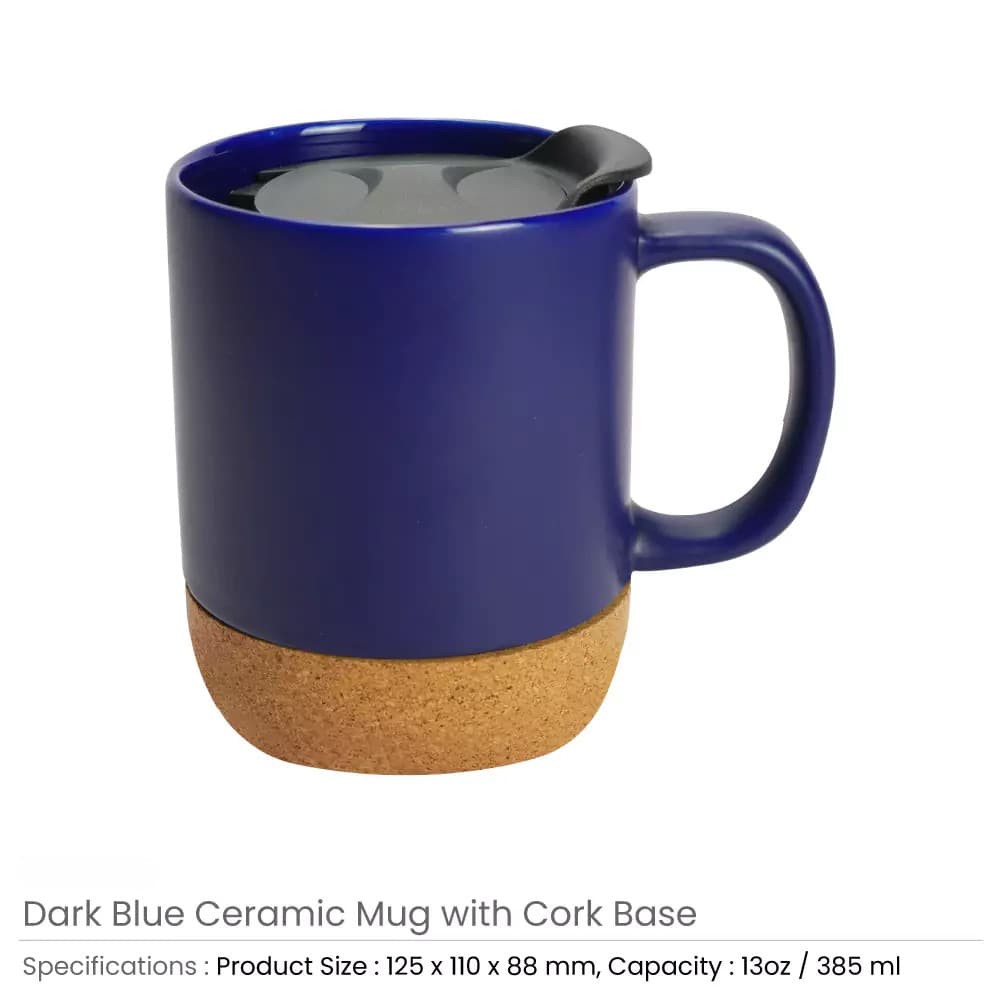Ceramic Mugs with Lid and Cork Base 385 ml – image 4
