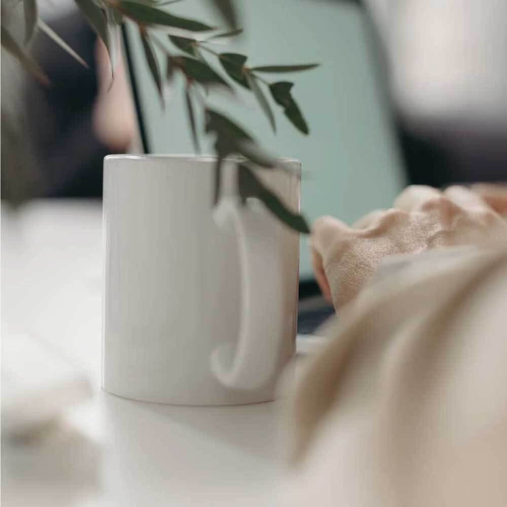 White Ceramic Mugs – image 2