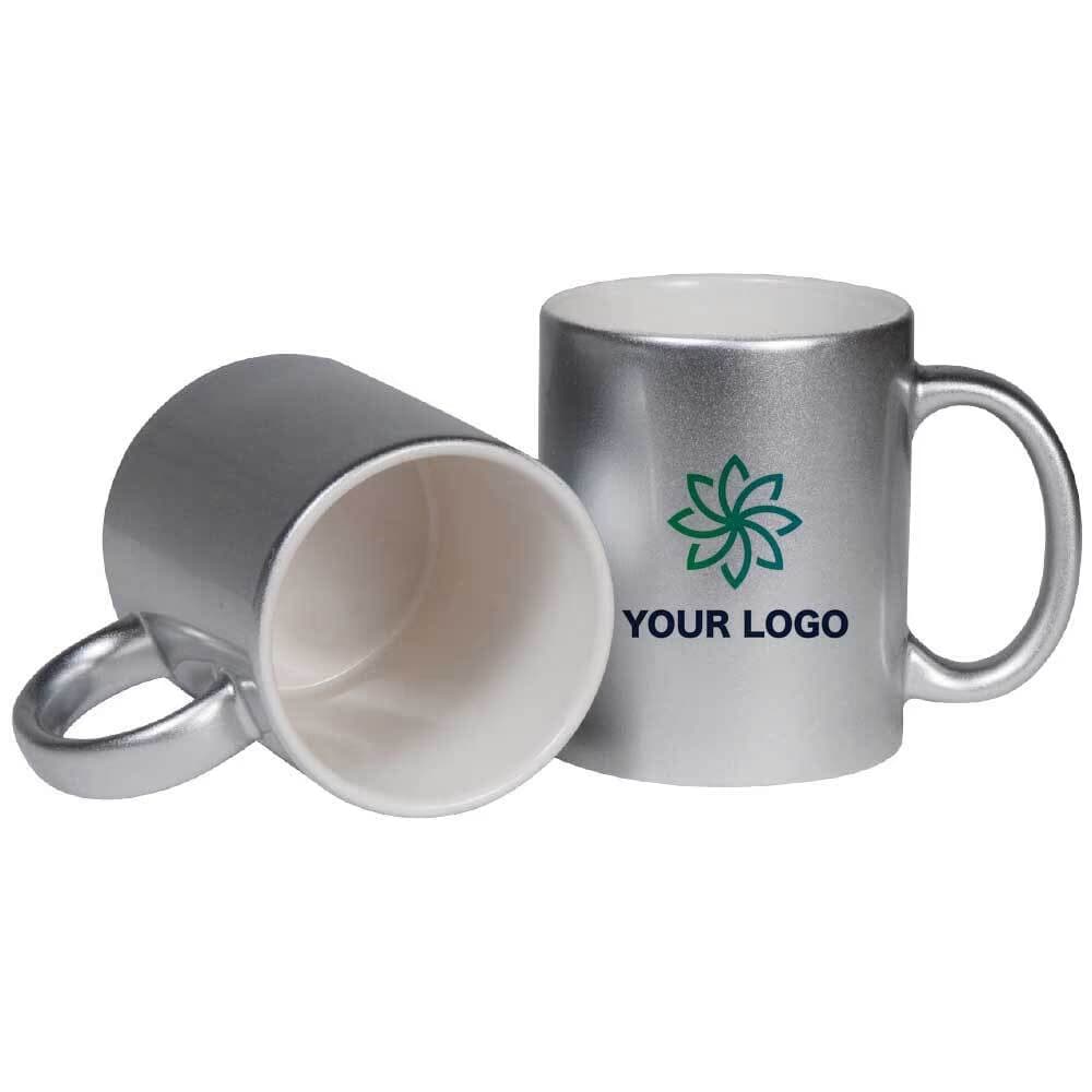 Personalized Coffee Mugs – Silver Ceramic Finish – image 2