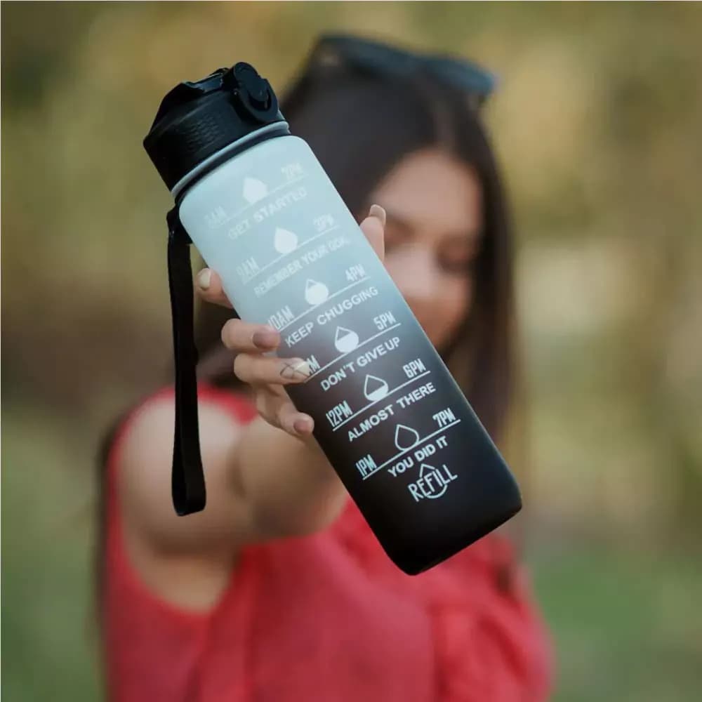 Motivational Time Marked Water Bottles 1000ml – image 3