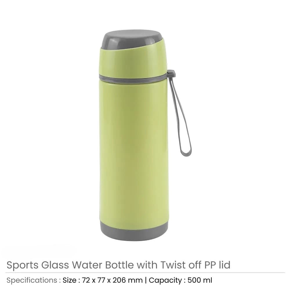 Sports Glass Bottles 500ml Twist off Lid and Carry Handle – image 2