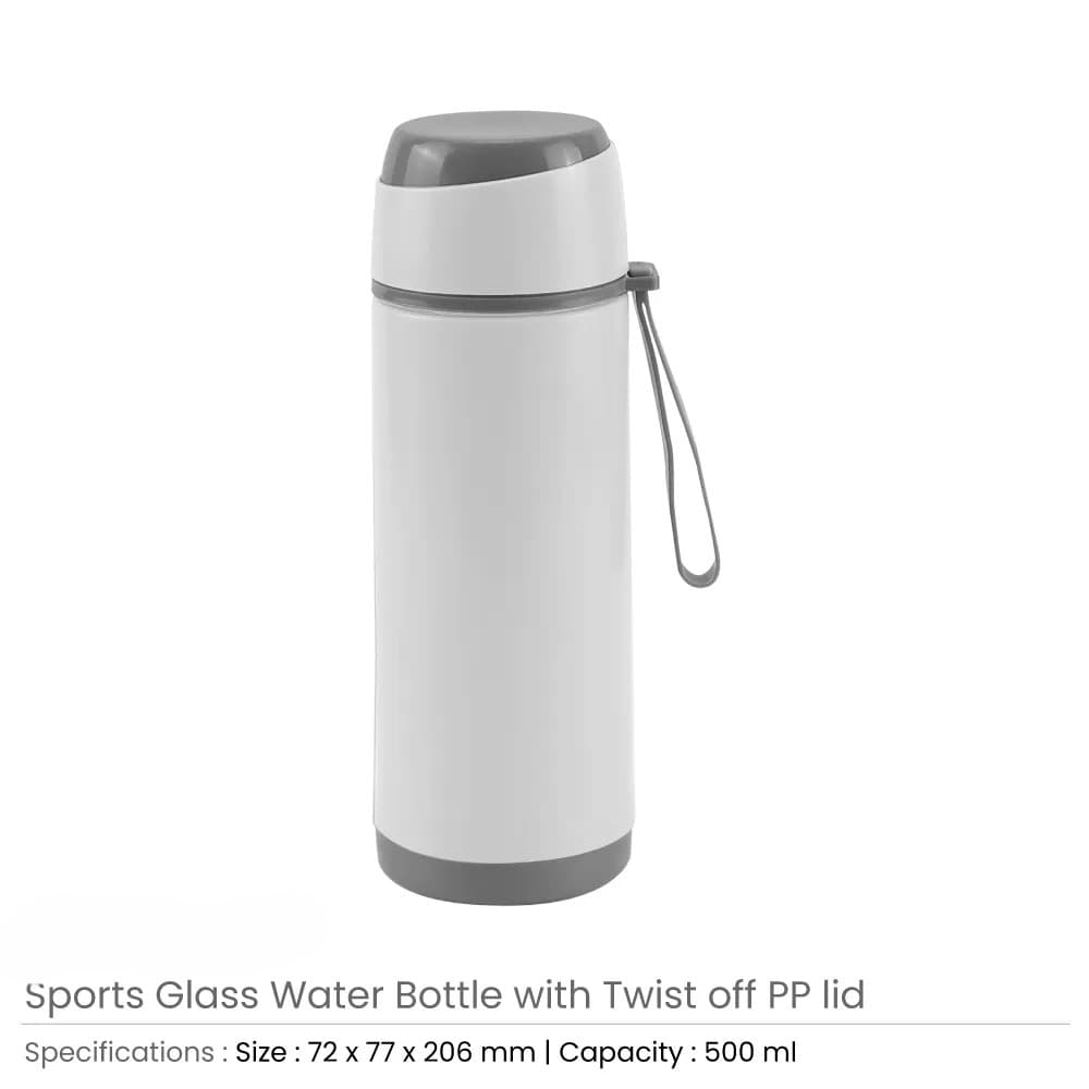 Sports Glass Bottles 500ml Twist off Lid and Carry Handle – image 4