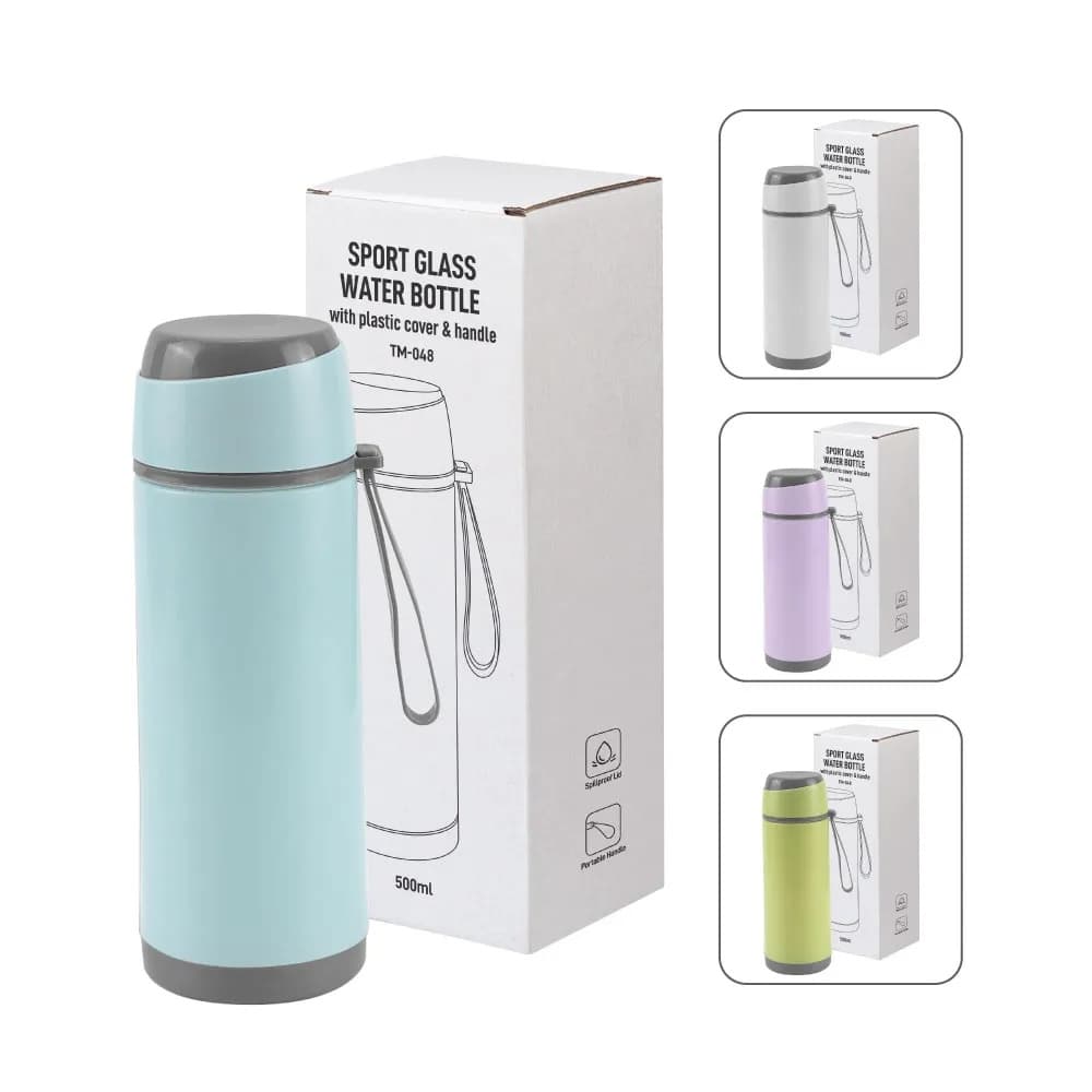 Sports Glass Bottles 500ml Twist off Lid and Carry Handle – image 7
