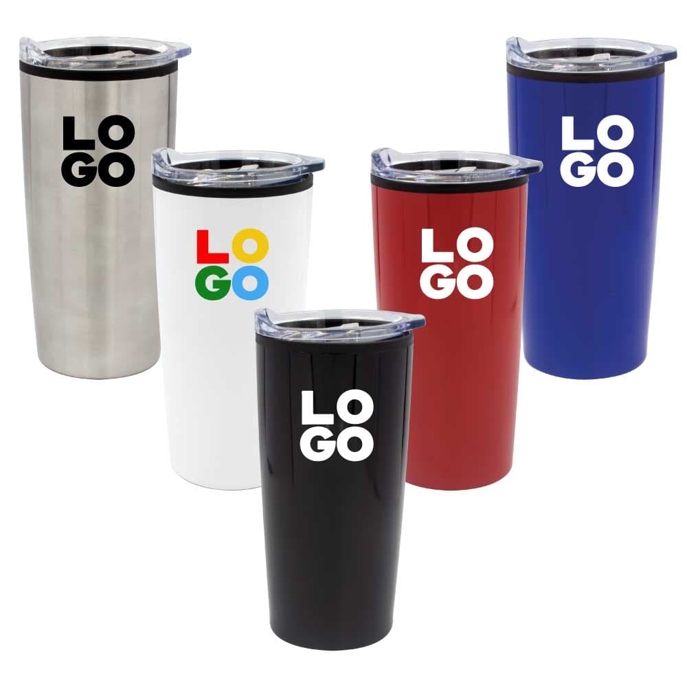 Double-Wall Travel Mugs with Clear Lid – image 1
