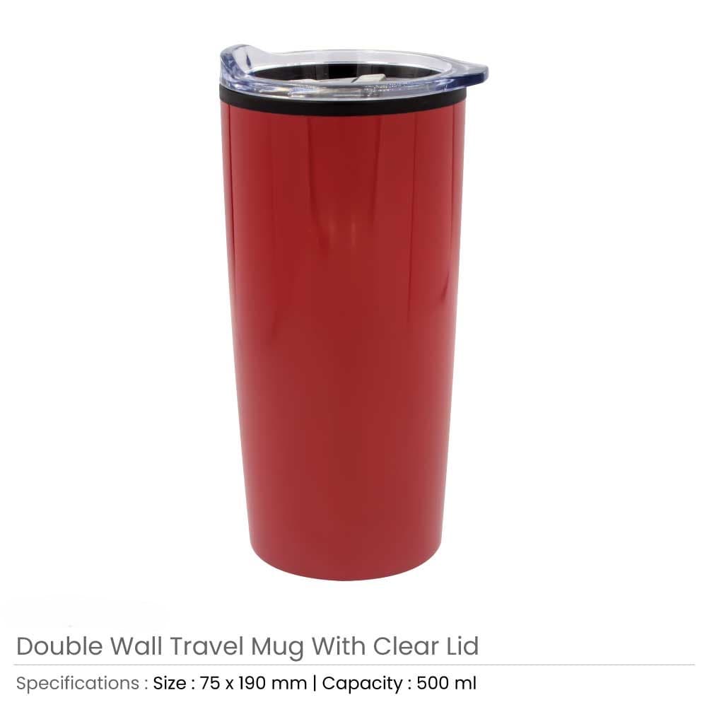 Double-Wall Travel Mugs with Clear Lid – image 4
