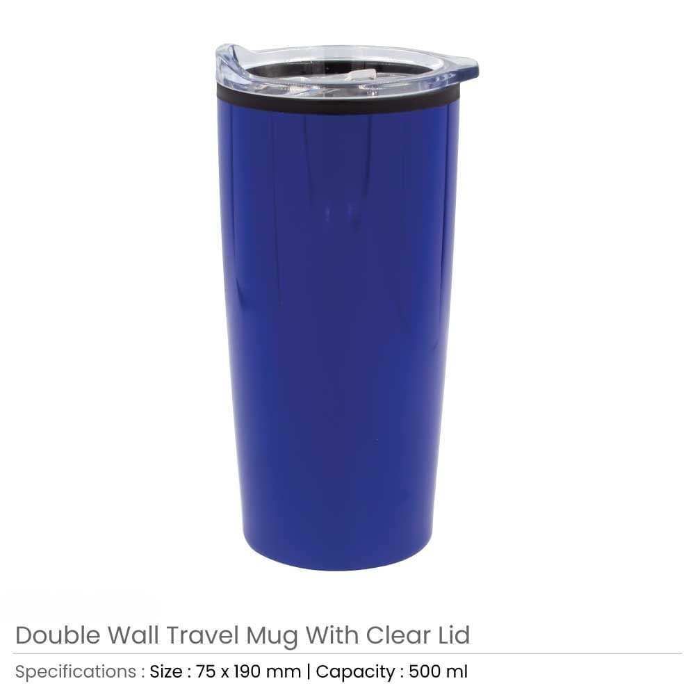 Double-Wall Travel Mugs with Clear Lid – image 5