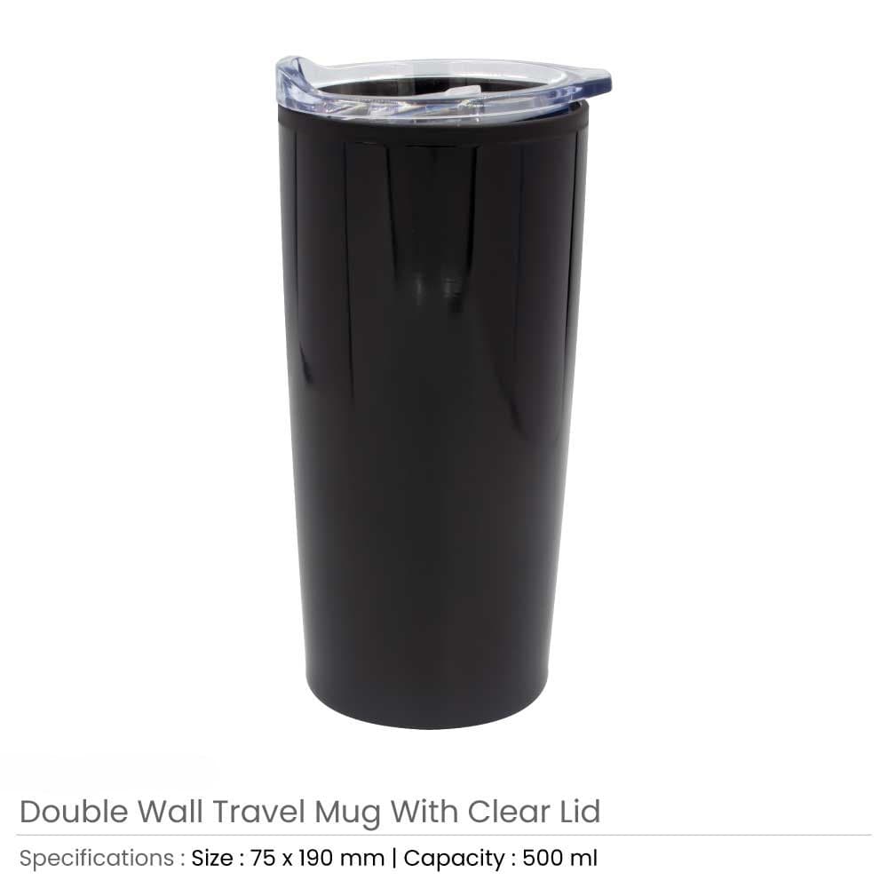 Double-Wall Travel Mugs with Clear Lid – image 6