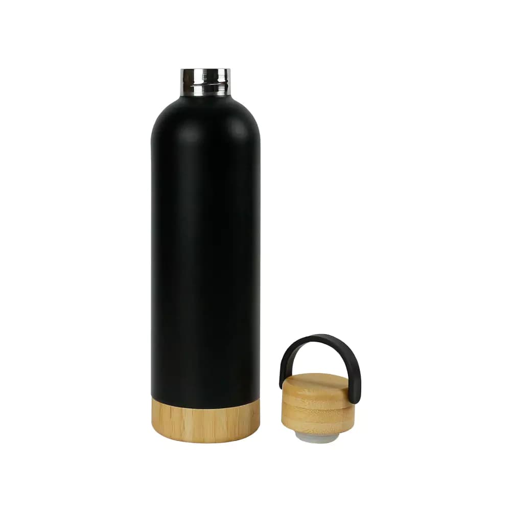 Double Wall SS Bottles with Bamboo Base & Lid – 750 ml – image 3
