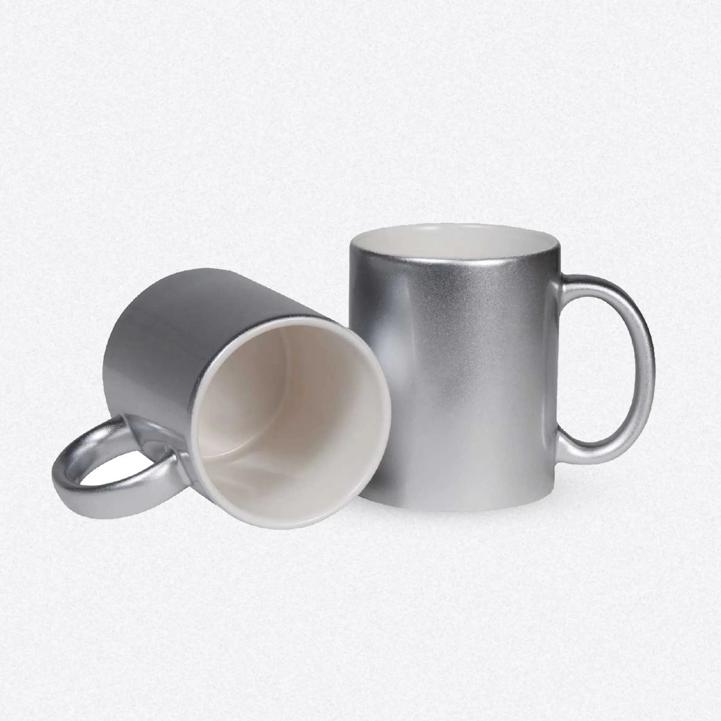 Personalized Coffee Mugs – Silver Ceramic Finish (Mugs) – Printcraft
