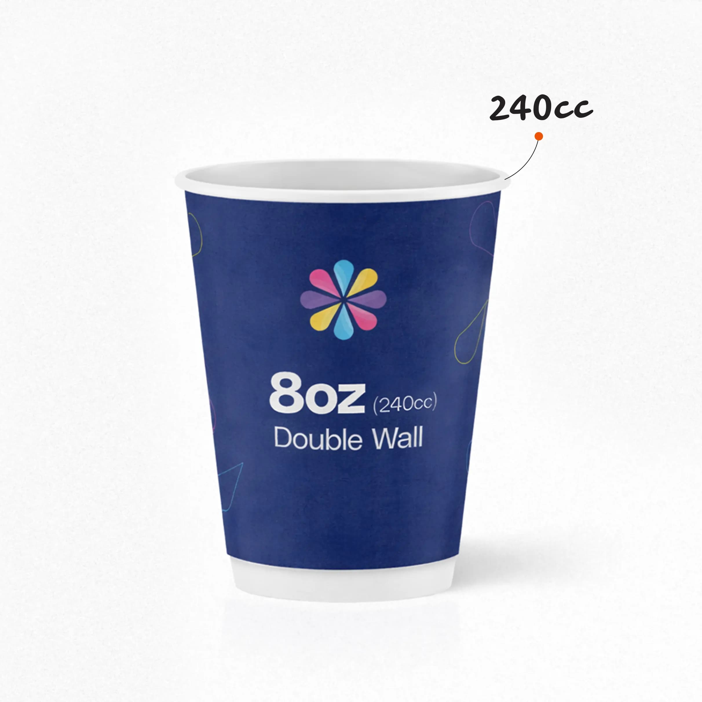 8oz Paper Cup (240cc) - Double Wall – Doube Wall Paper Cups – product photo
