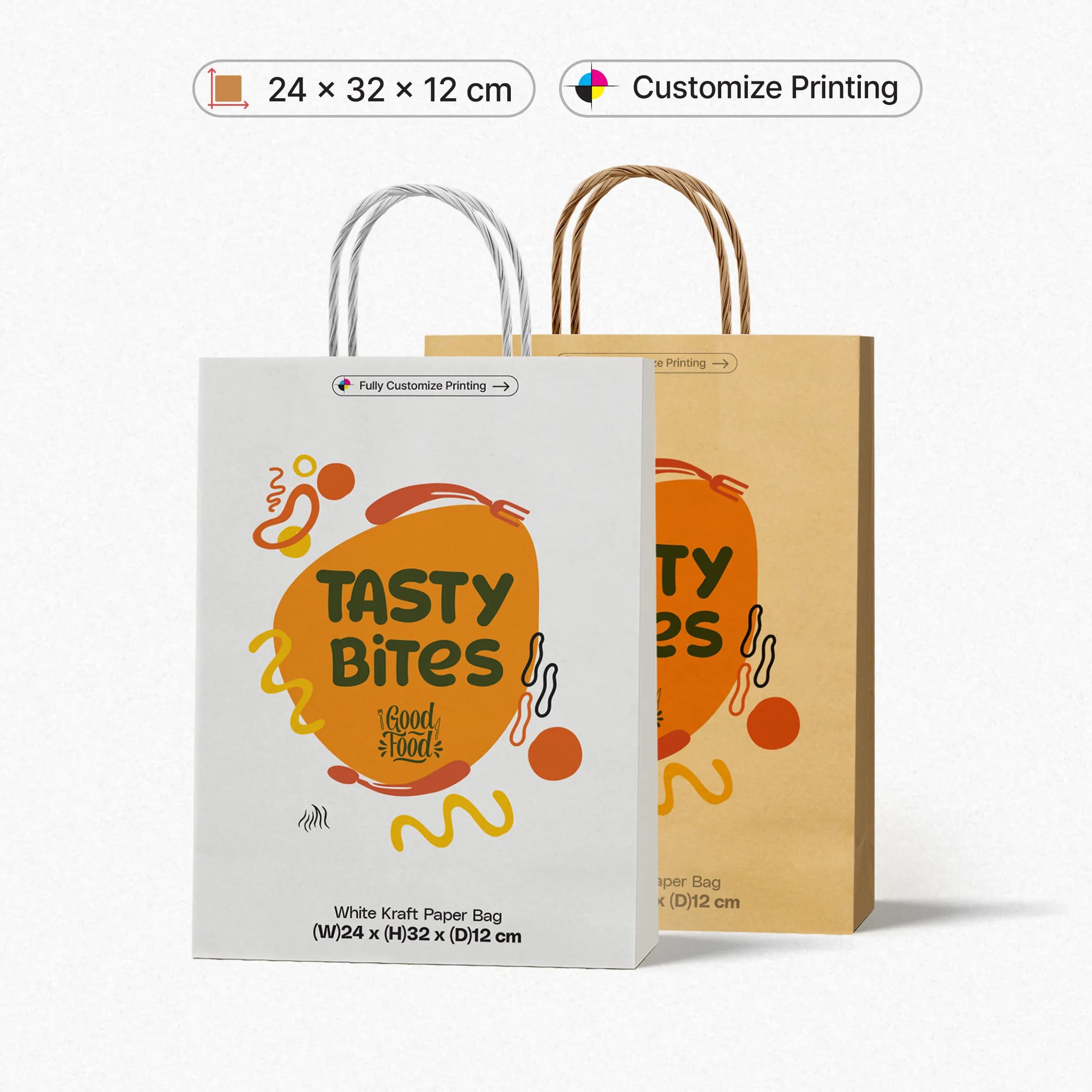 Kraft Paper Bag (24x32x12 cm) (Customize Kraft Paper Bags) – Printcraft
