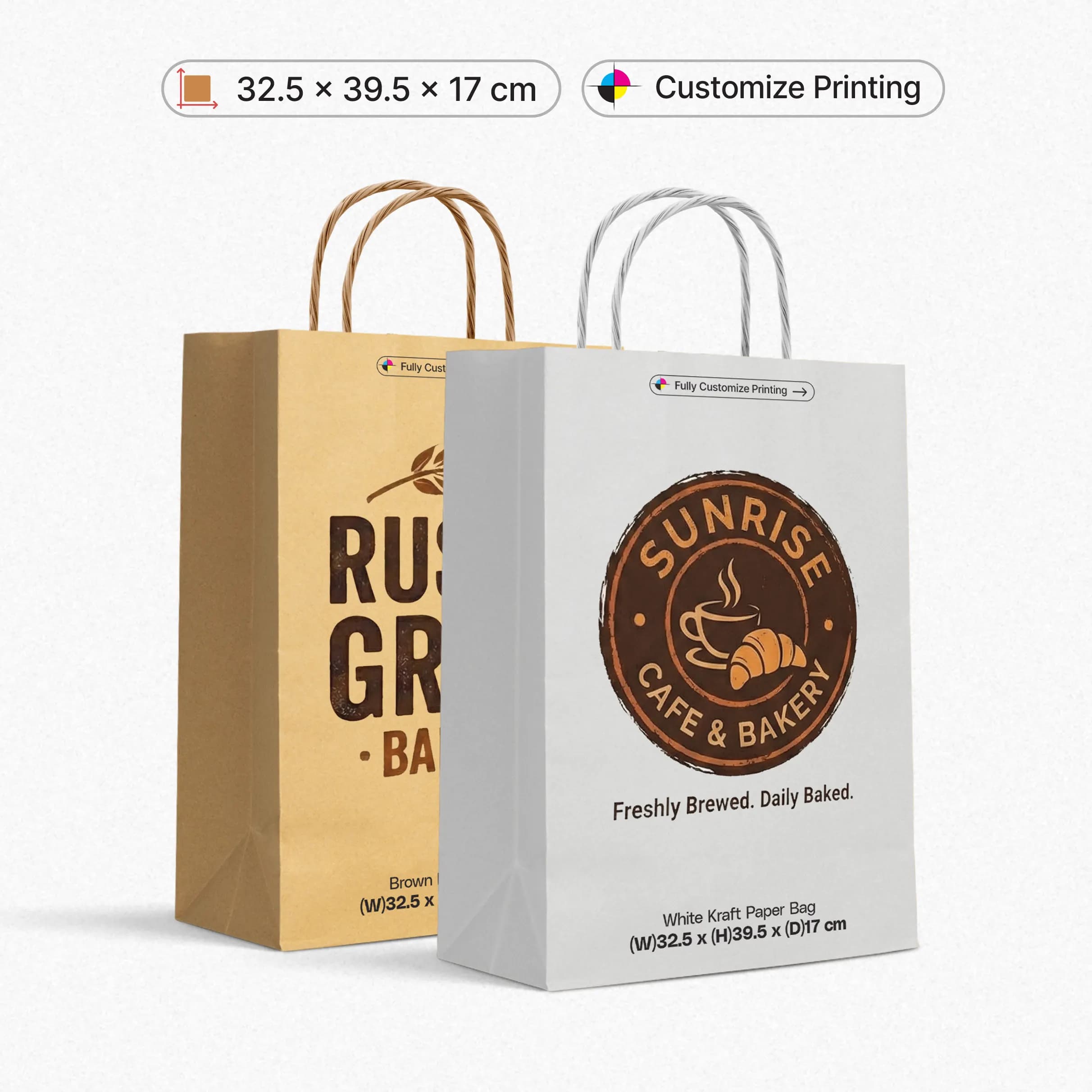 Kraft Paper Bag (32.5x39.5x17 cm) (Customize Kraft Paper Bags) – Printcraft