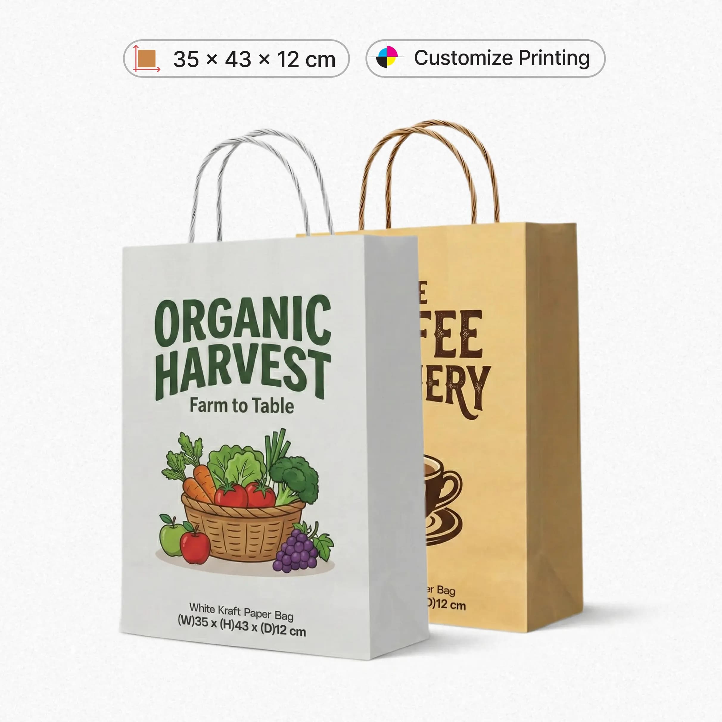 Kraft Paper Bag (35x43x12 cm) (Customize Kraft Paper Bags) – Printcraft