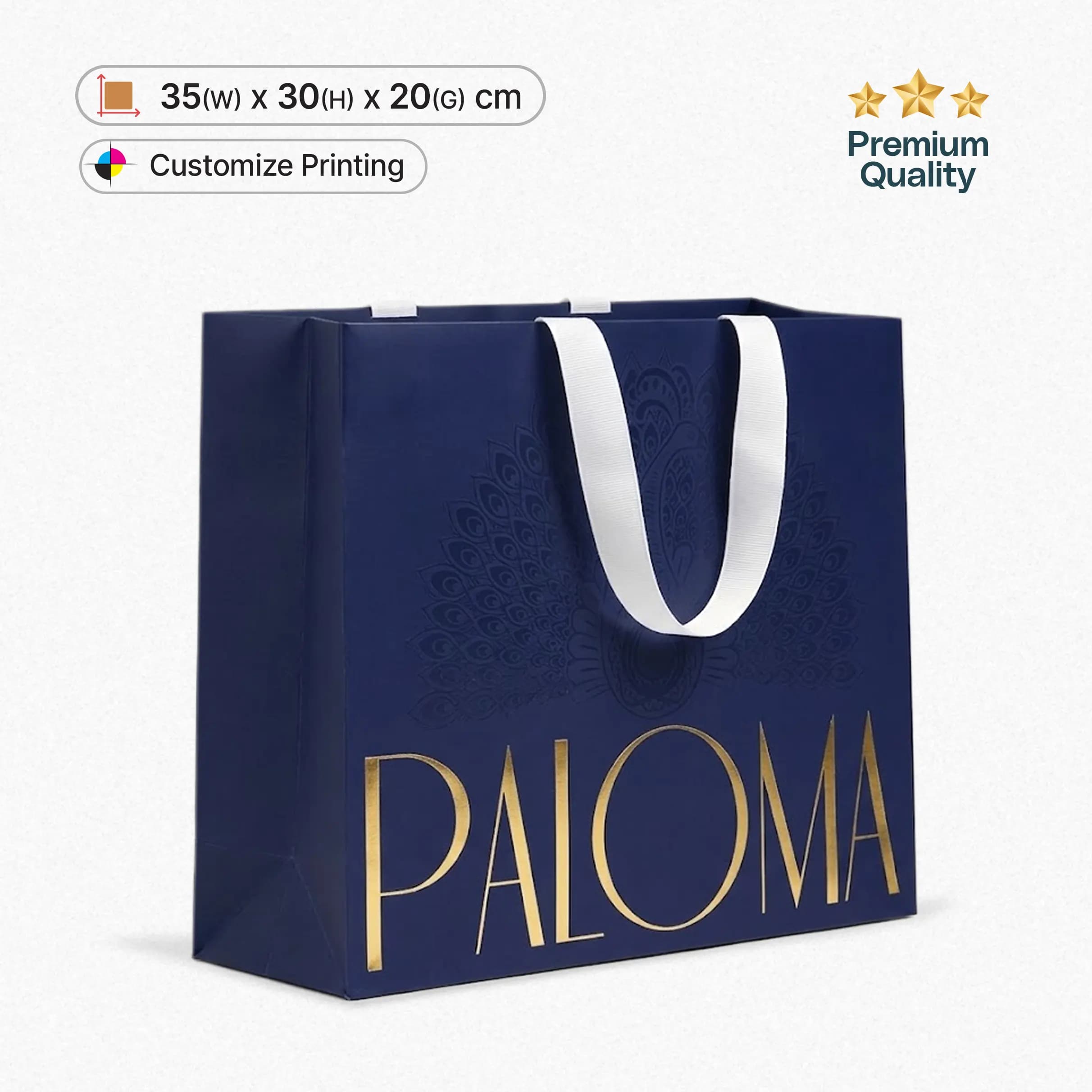 Luxury Boutique Shopping Bag - 35x30x20cm – Luxury Paper Bags – product photo