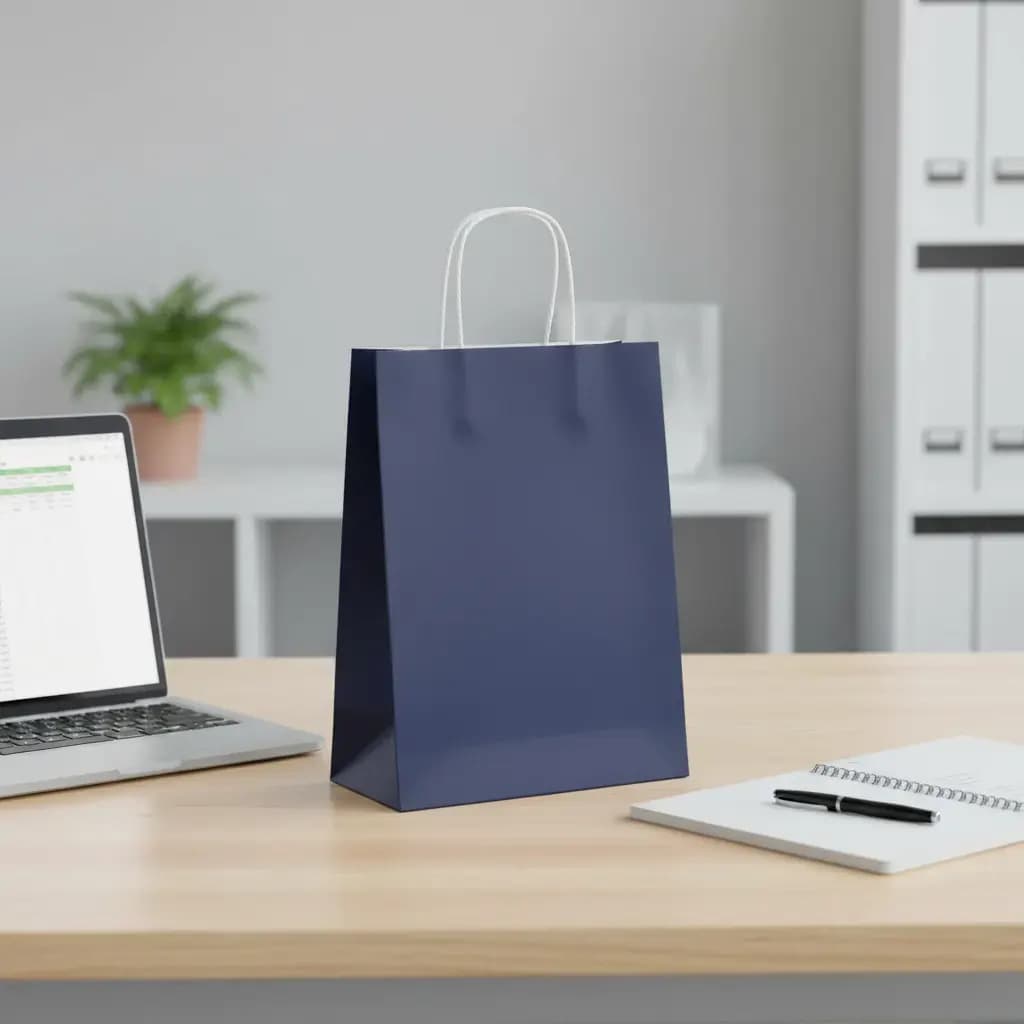 Navy Blue Kraft Paper Bags, Multiple Sizes – image 2