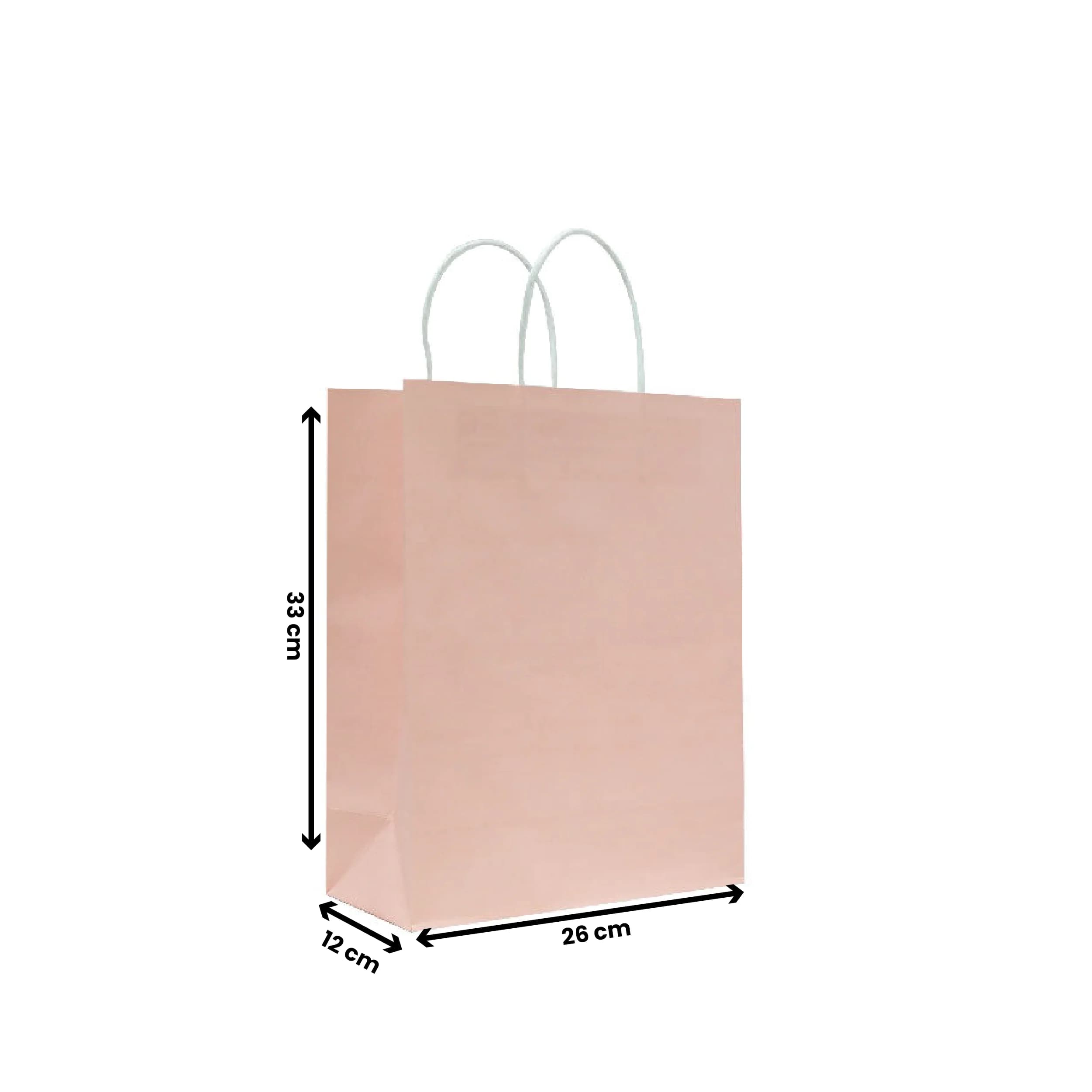 Pink Kraft Paper Bags, Multiple Sizes – image 3
