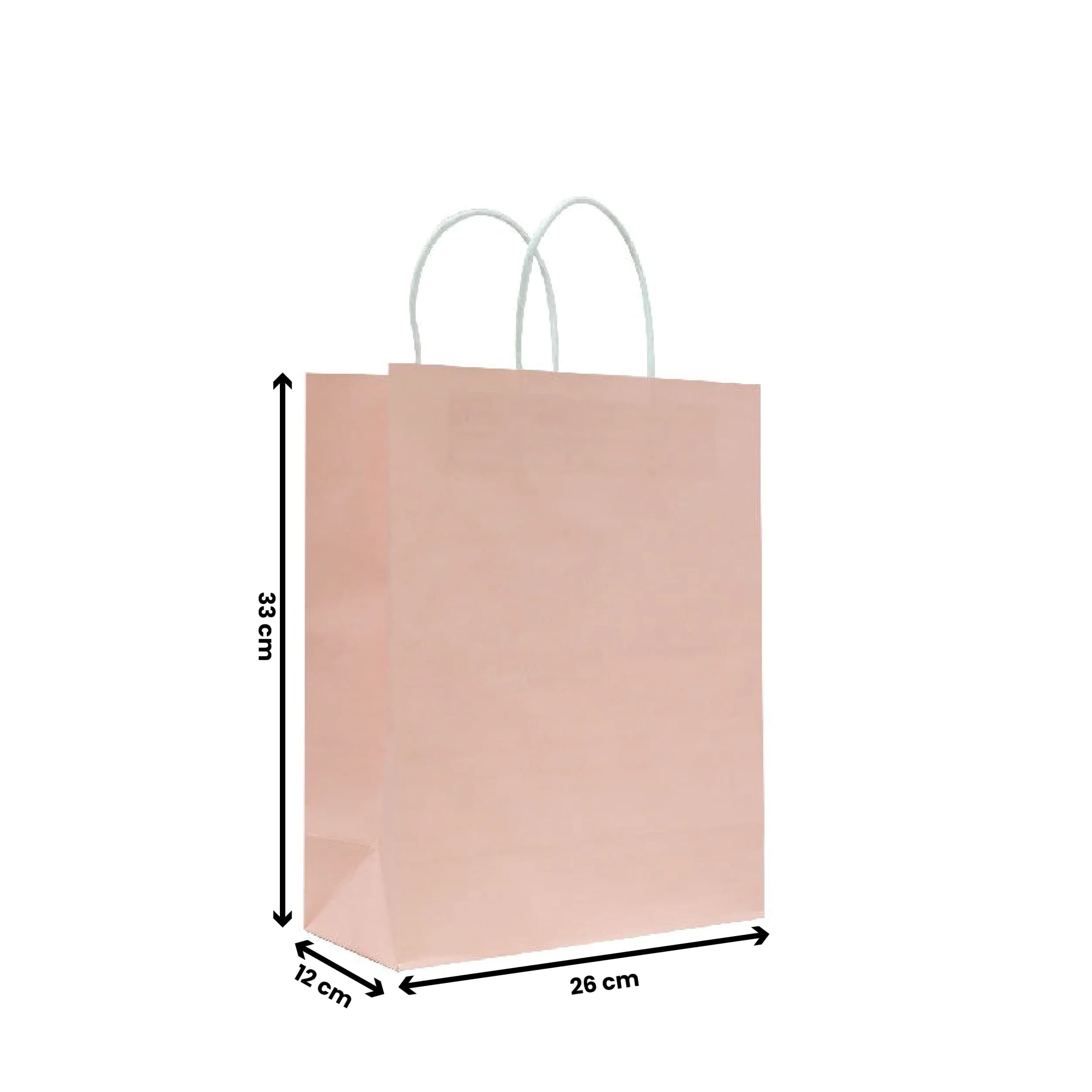 Pink Kraft Paper Bags, Multiple Sizes – image 4