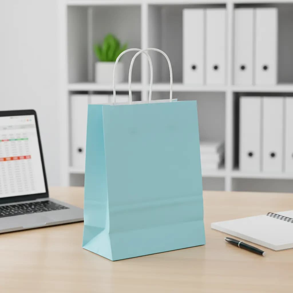 Turquoise Kraft Paper Bags, Multiple Sizes – image 1