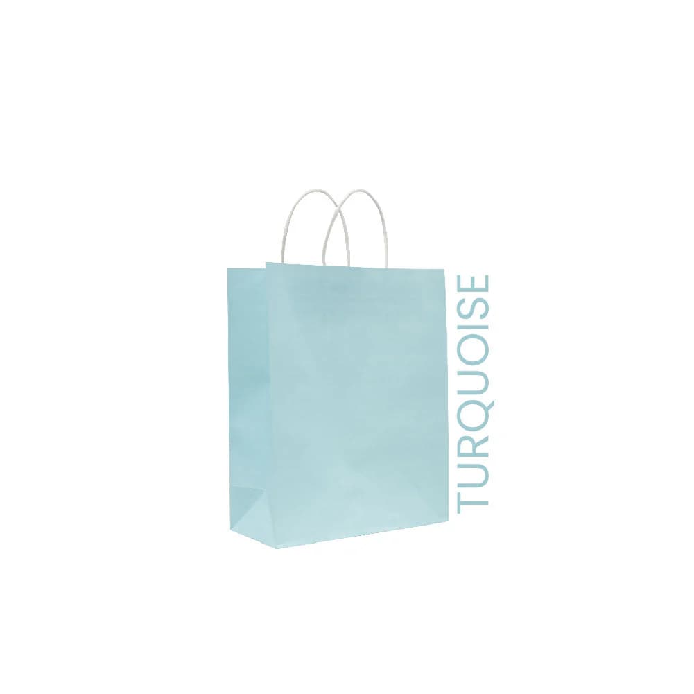 Turquoise Kraft Paper Bags, Multiple Sizes – image 2