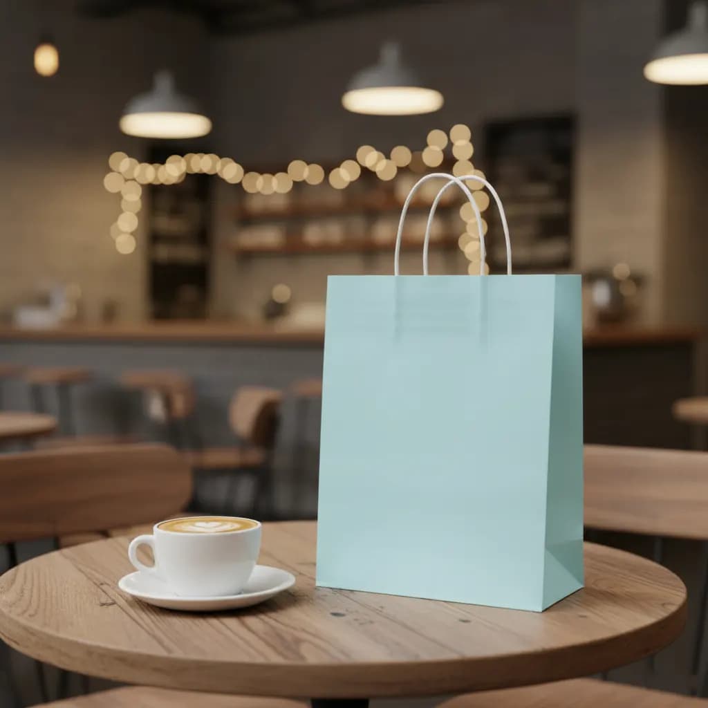 Turquoise Kraft Paper Bags, Multiple Sizes – image 5