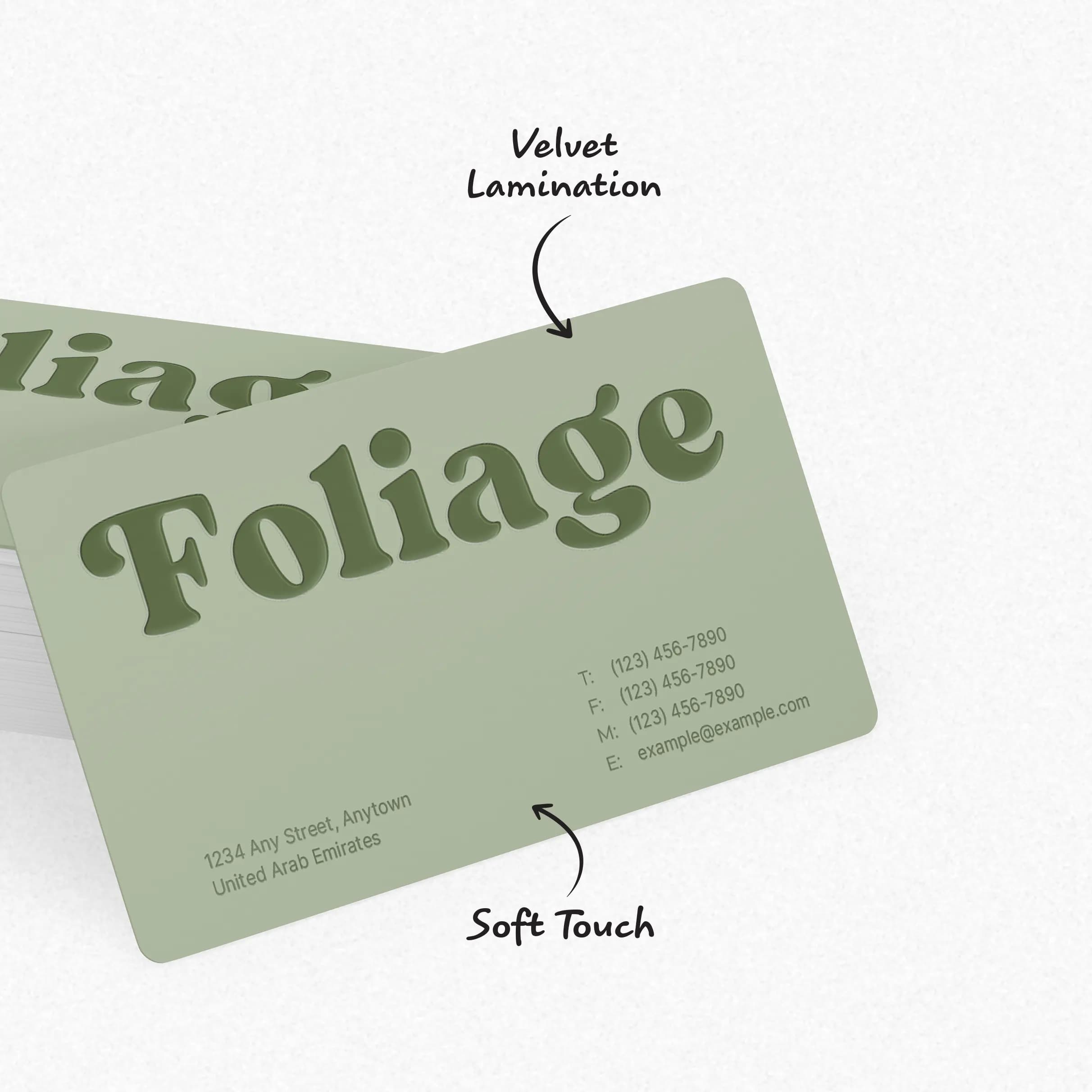Velvet Laminated Spot UV Business Cards – image 2
