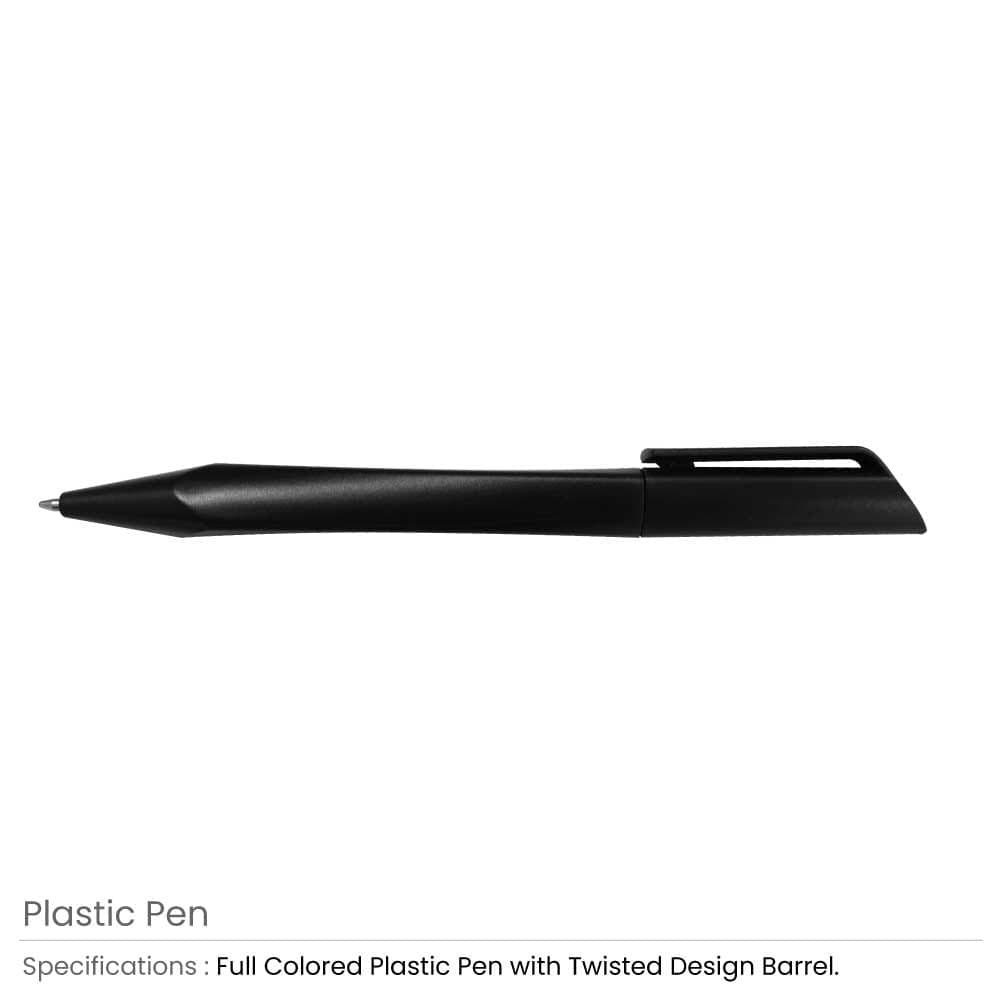 Twisted Design Plastic Pens – image 1