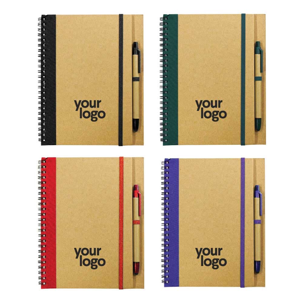 Recycled Notebook with Pen – image 1