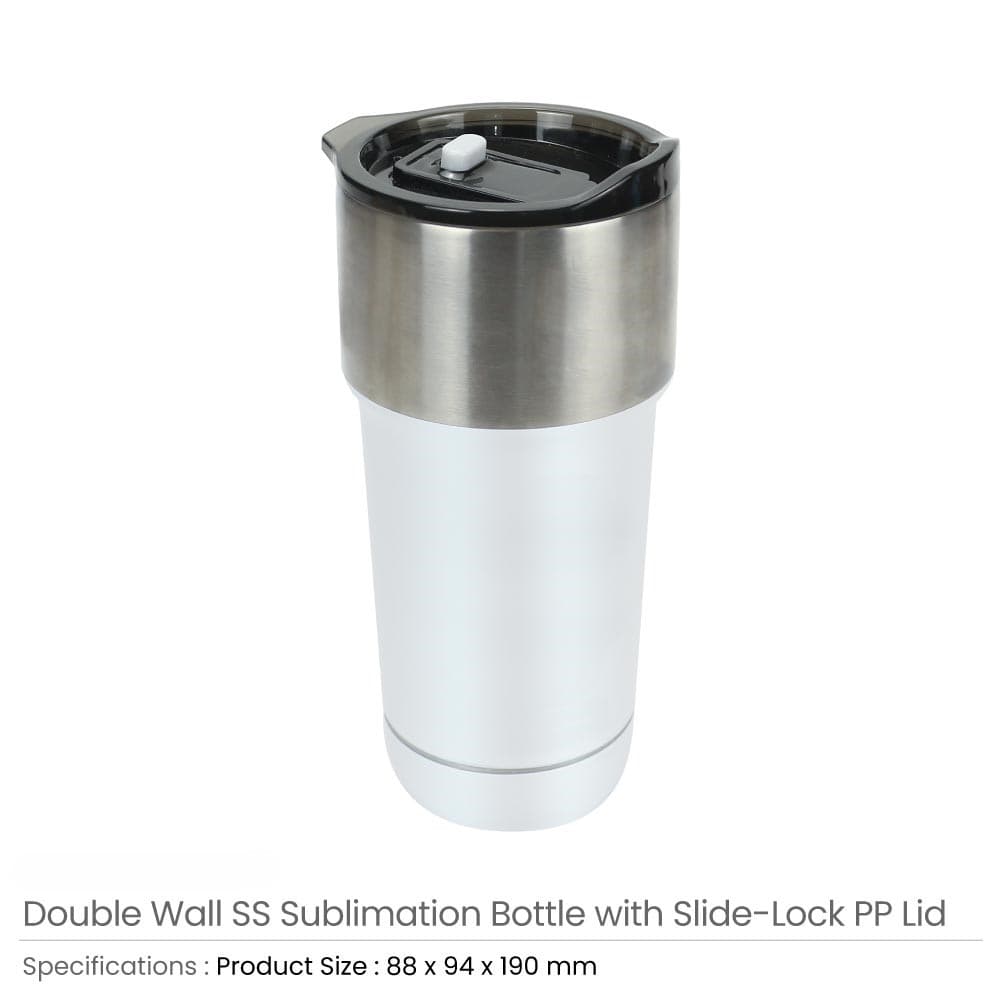 Double Wall SS Tumblers with Slide-Lock PP Lid 591ml – image 3