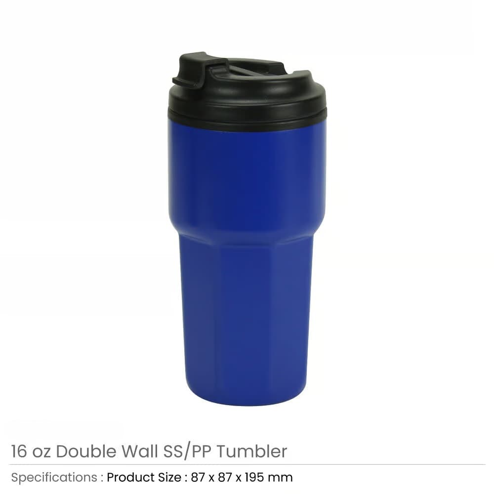 Double Wall Tumblers Flip-top PP Lid in 473ml – image 4