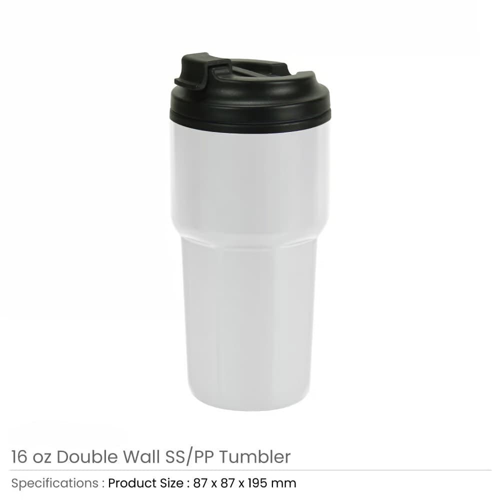 Double Wall Tumblers Flip-top PP Lid in 473ml – image 6