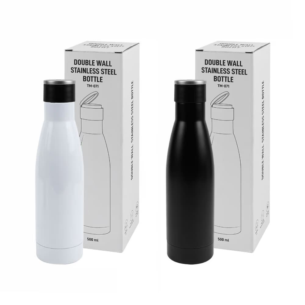 Double Wall SS Bottles Twist-off Lid with Stainless Steel Foldable Handle – 500ml – image 3