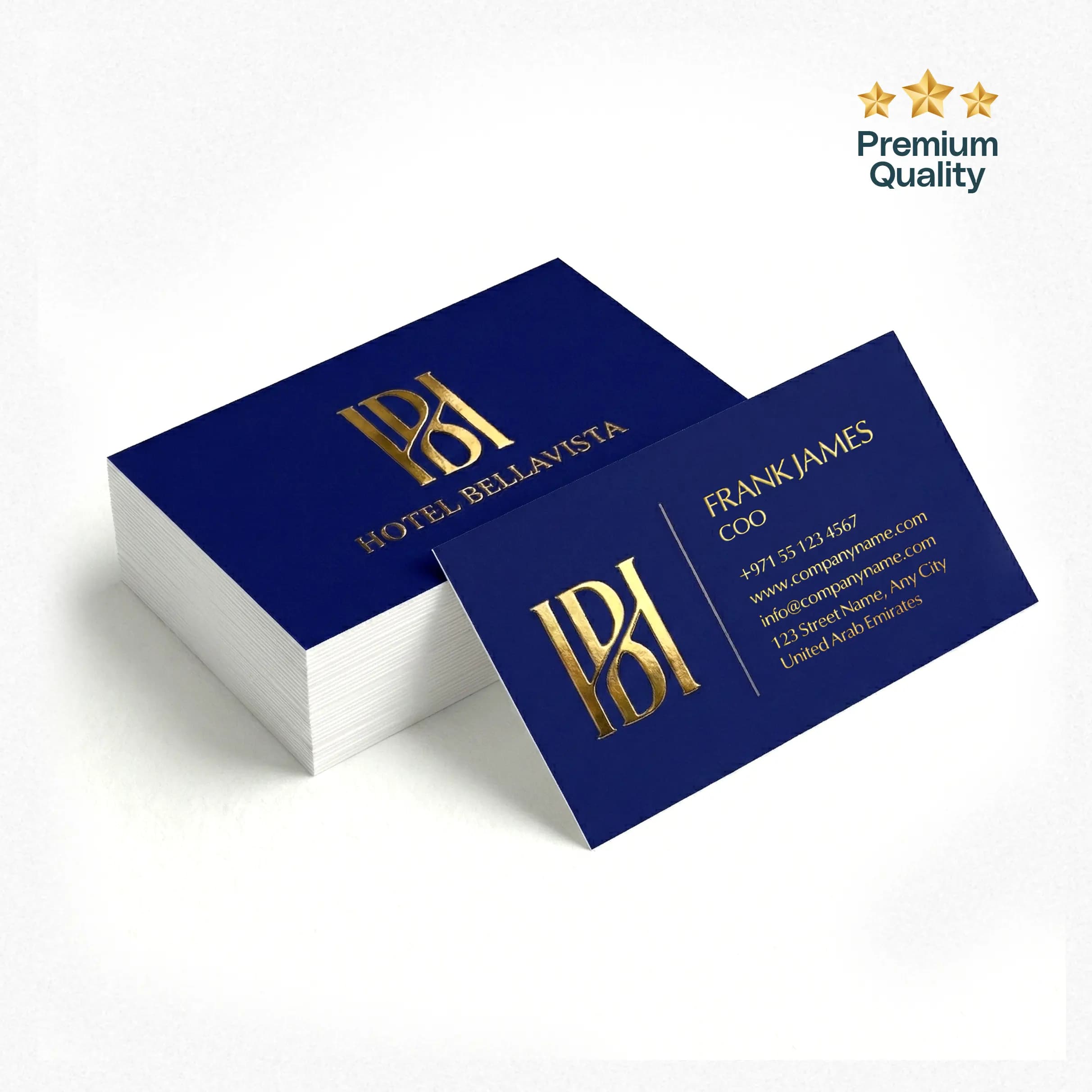 Premium 3D Foil Business Cards (350gsm Matte Laminated) – Premium Business Card – product photo
