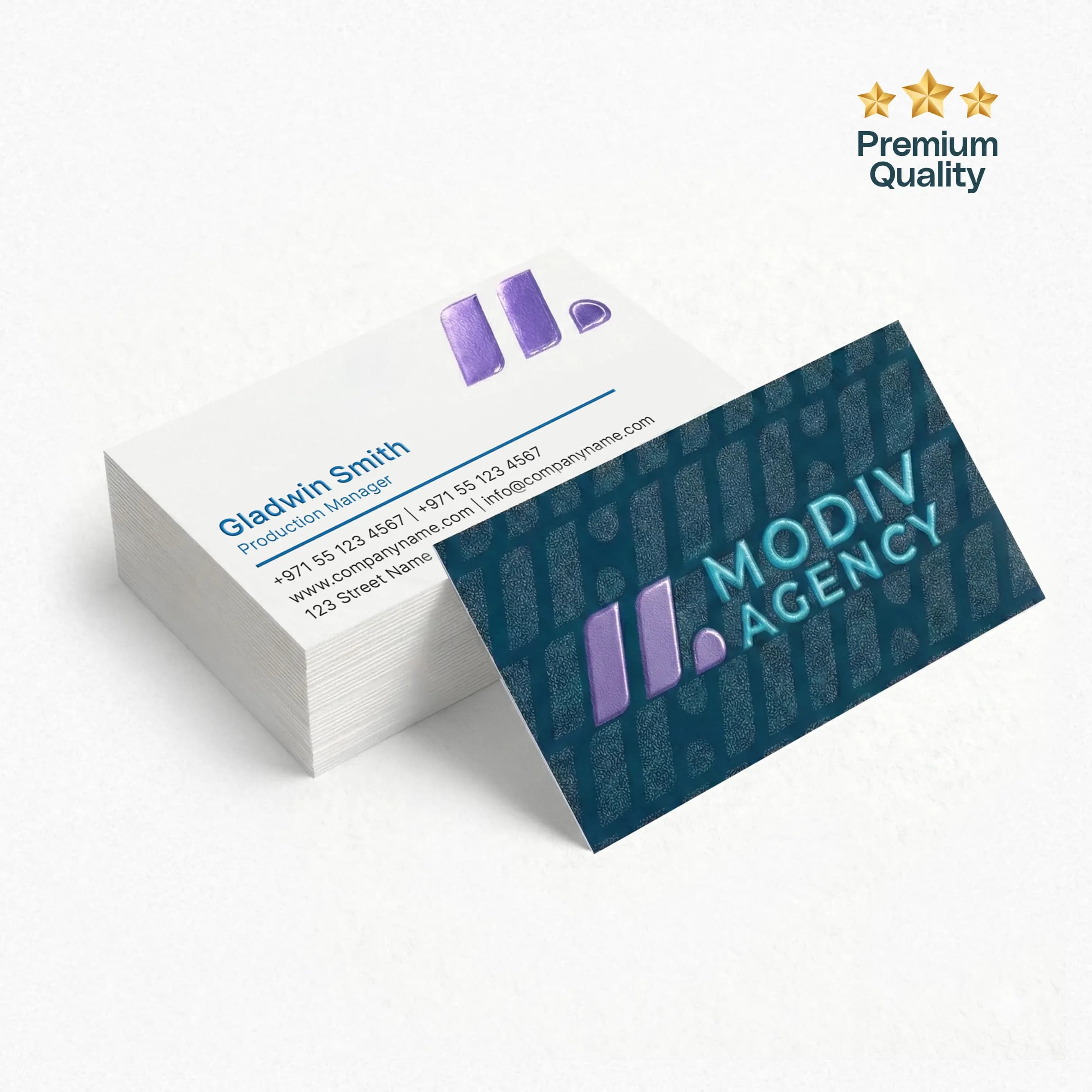 Premium 3D Spot UV Business Cards (350gsm Matte Laminated) – Premium Business Card – product photo