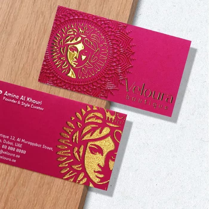 Premium 3D Spot UV Foil Business Cards (350gsm Matte Laminated) – image 1