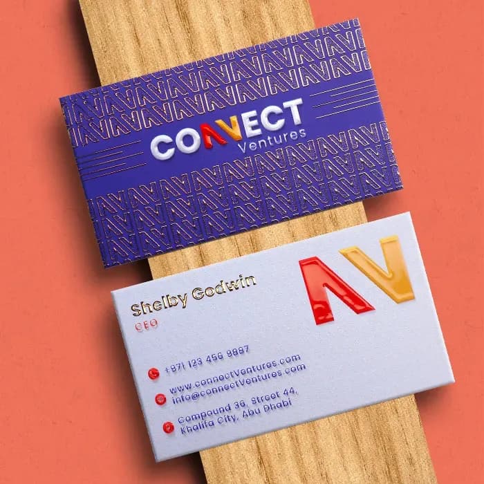 Premium 3D Spot UV Foil Business Cards (350gsm Matte Laminated) – image 3