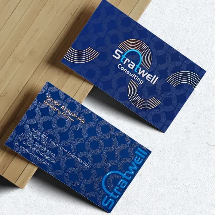 Premium 3D Spot UV Foil Business Cards (350gsm Matte Laminated) – image 4