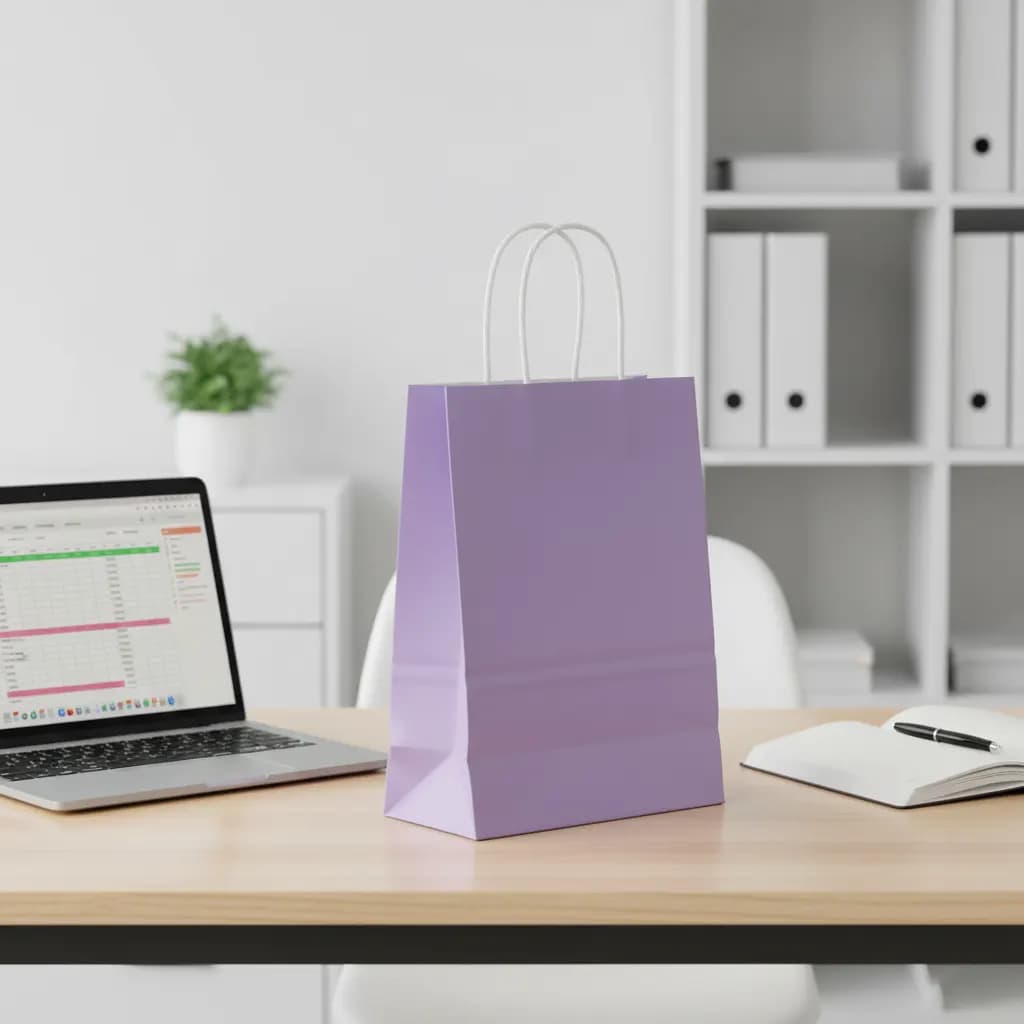 Purple Kraft Paper Bags, Multiple Sizes – image 2