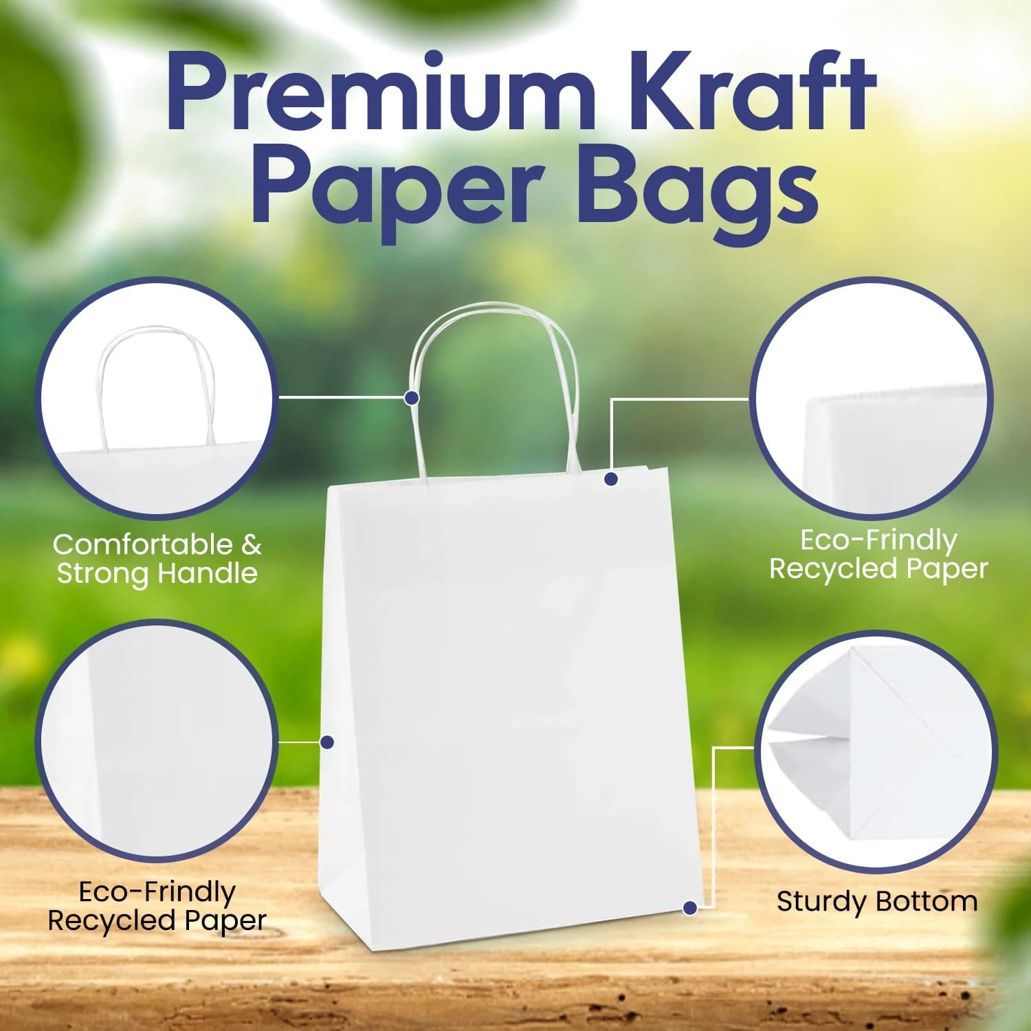 White Kraft Paper Bag, Multiple Sizes – image 4